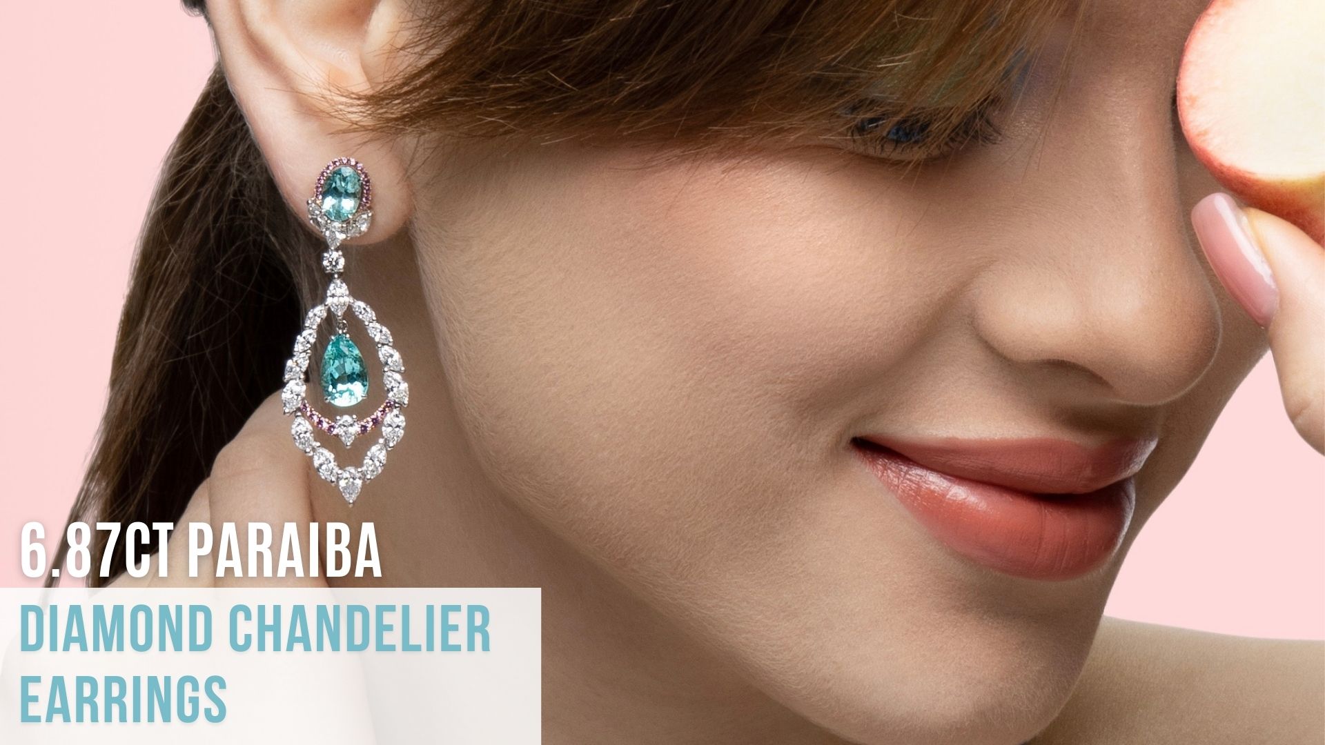 Paraiba,  Diamond and Pink Sapphire Chandelier Earrings - J365017E